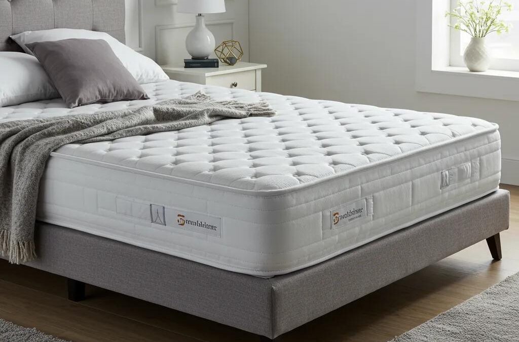 Clean mattress on a stylish bed, showcasing professional mattress stain removal techniques for improved hygiene and sleep quality.